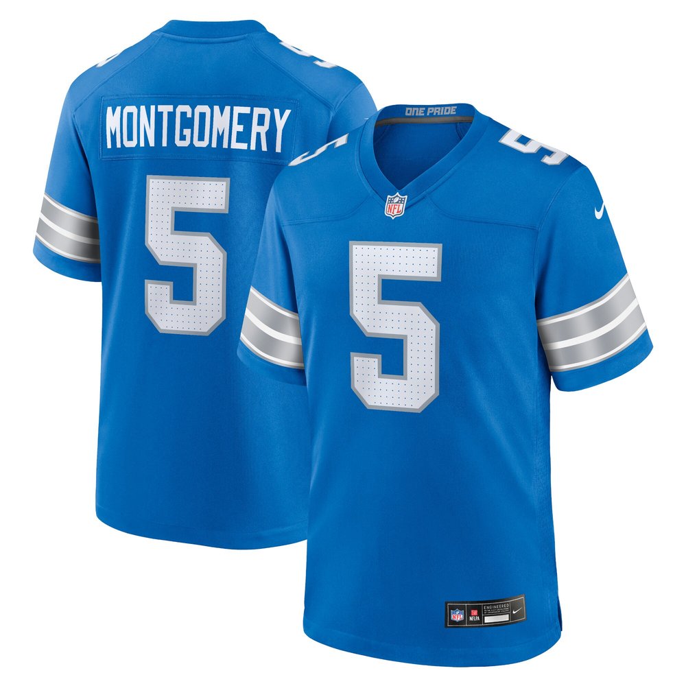 Men's Detroit Lions David Montgomery  Blue Game Jersey