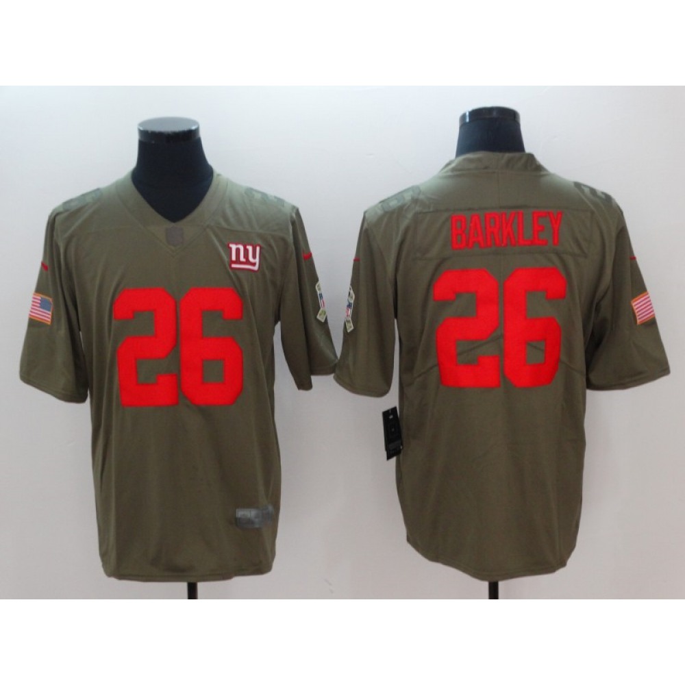 Men's New York Giants #26 Saquon Barkley   Olive Color Rush Vapor Untouchable Limited Stitched NFL Jersey