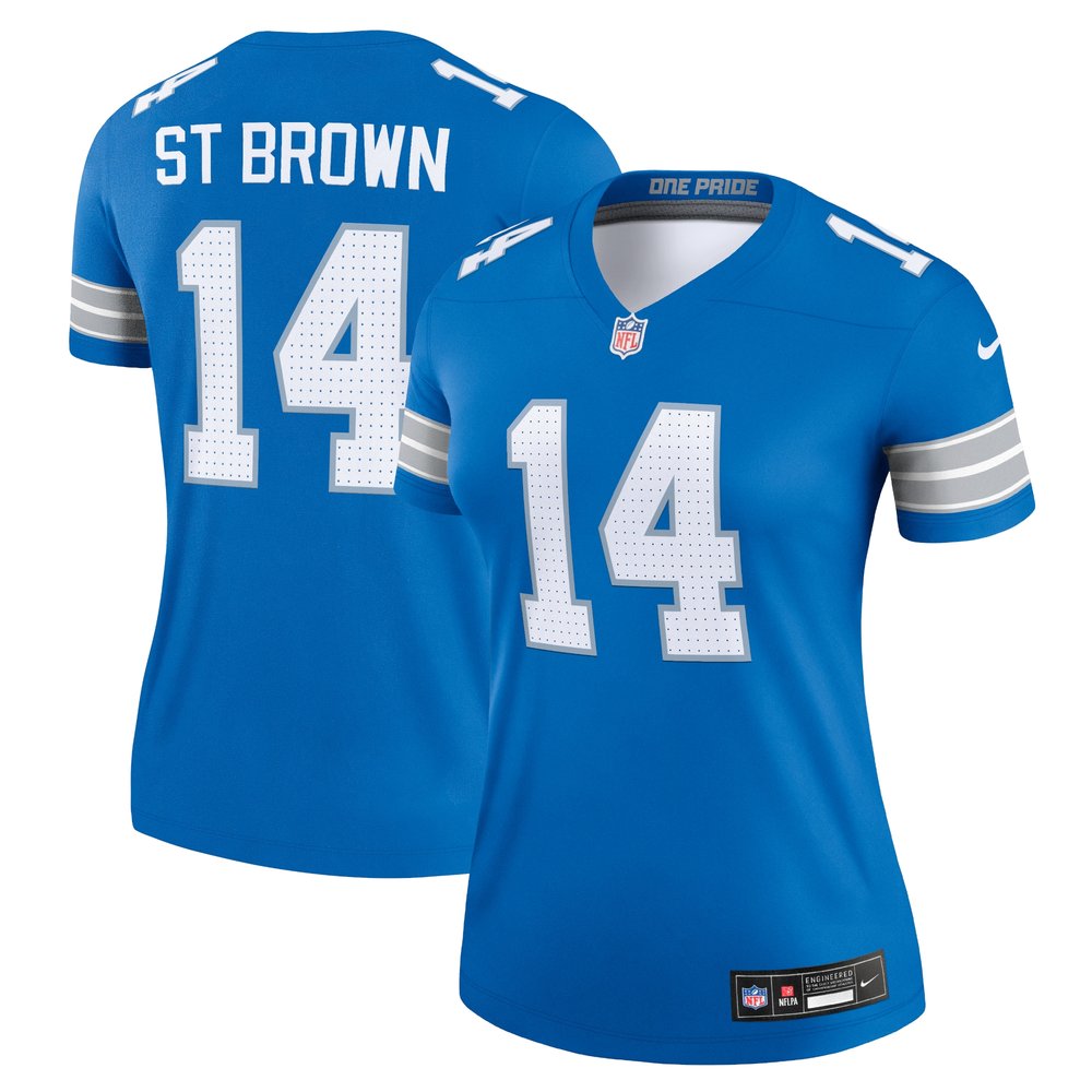 Women's Detroit Lions #14 Amon-Ra St. Brown  Blue Legend Jersey