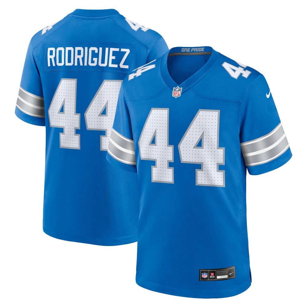 Men's Detroit Lions Malcolm Rodriguez  Blue Game Jersey
