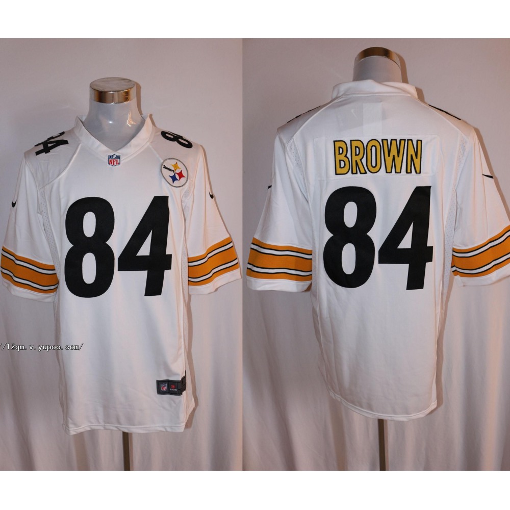 Men's  Pittsburgh Steelers #84 Antonio Brown White Stitched NFL Limited Jersey