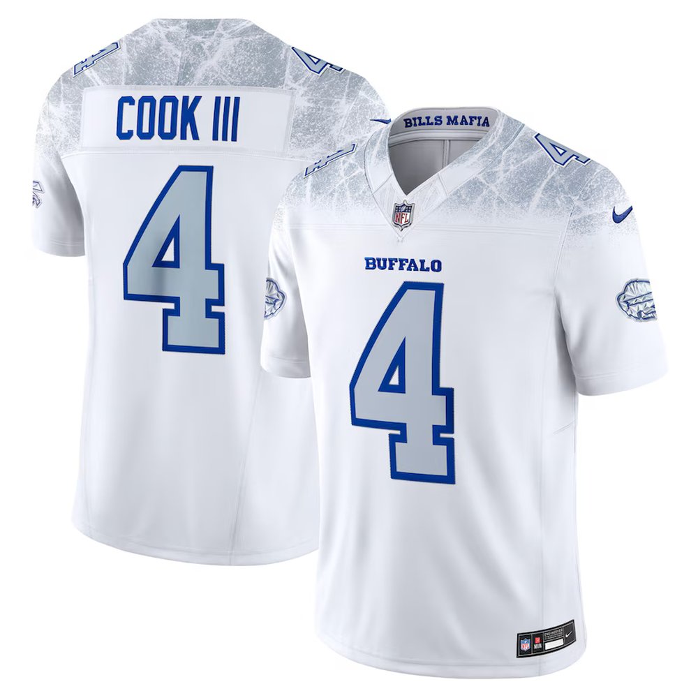 Youth Buffalo Bills #4 James Cook White Rivalries Collection F.U.S.E. Vapor Limited Stitched Jersey