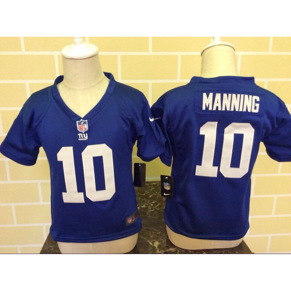 Toddler  New York Giants #10 Eli Manning Blue Stitched NFL Jersey