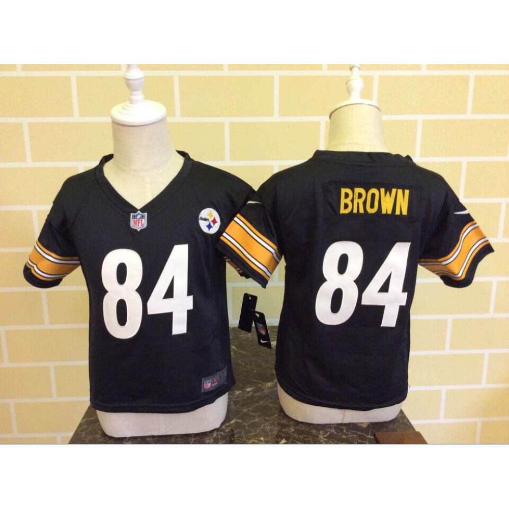 Toddler  Pittsburgh Steelers #84 Antonio Brown Black Stitched NFL Jersey