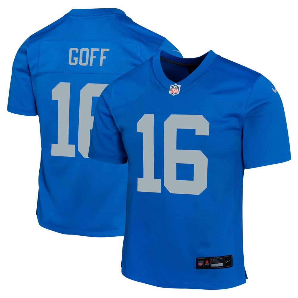 Youth Detroit Lions #16 Jared Goff  Blue Alternate Game Jersey