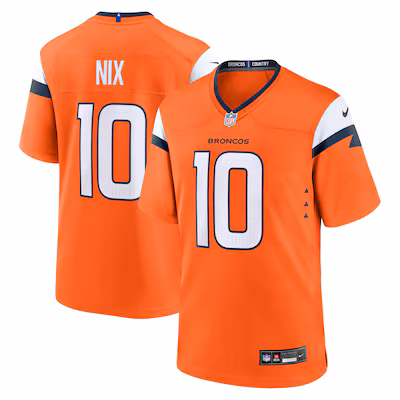 Bo Nix Denver Broncos Nike Player Game Jersey - Orange