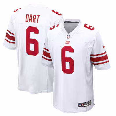 Jaxson Dart New York Giants Nike Game Jersey - White