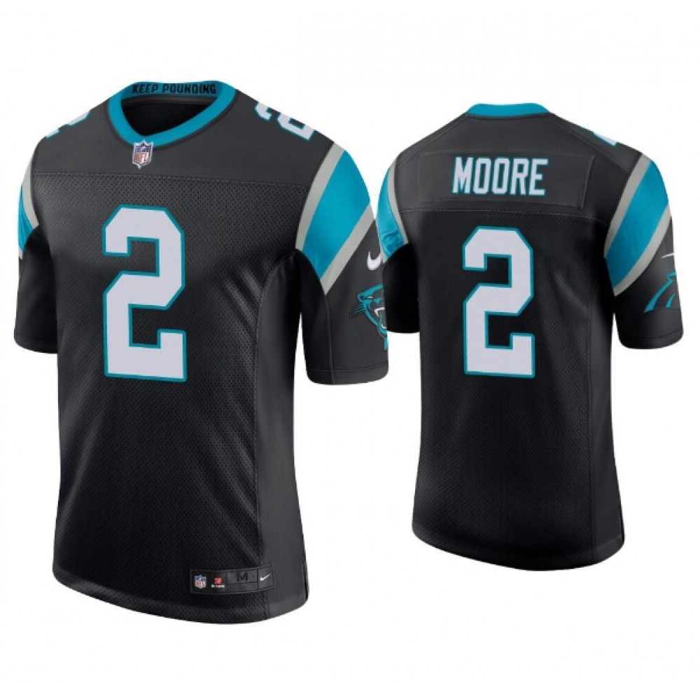 Men's Carolina Panthers #2 D.J Moore Black Vapor Untouchable Limited Stitched Jersey