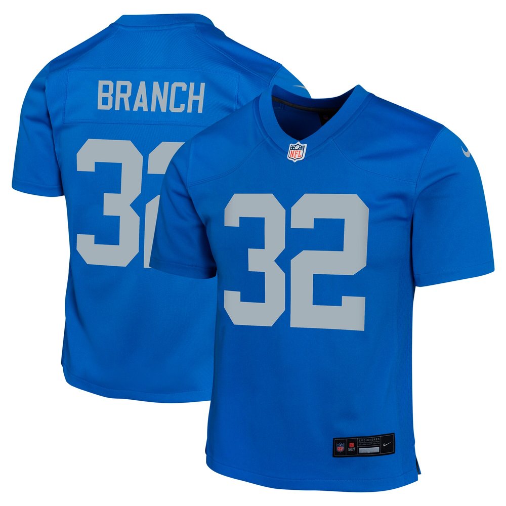 Youth Detroit Lions Brian Branch   Blue Alternate Game Jersey