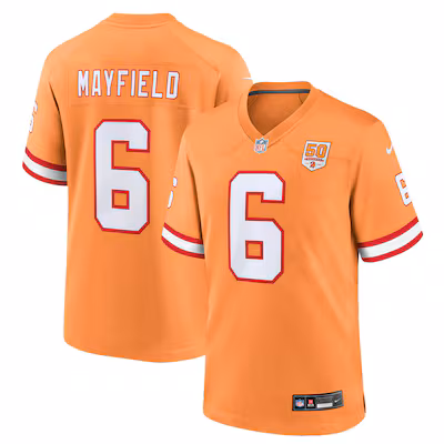 Baker Mayfield Tampa Bay Buccaneers Nike 50th Season Game Jersey - Creamsicle