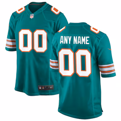 Miami Dolphins Nike Alternate Custom Game Jersey - Aqua