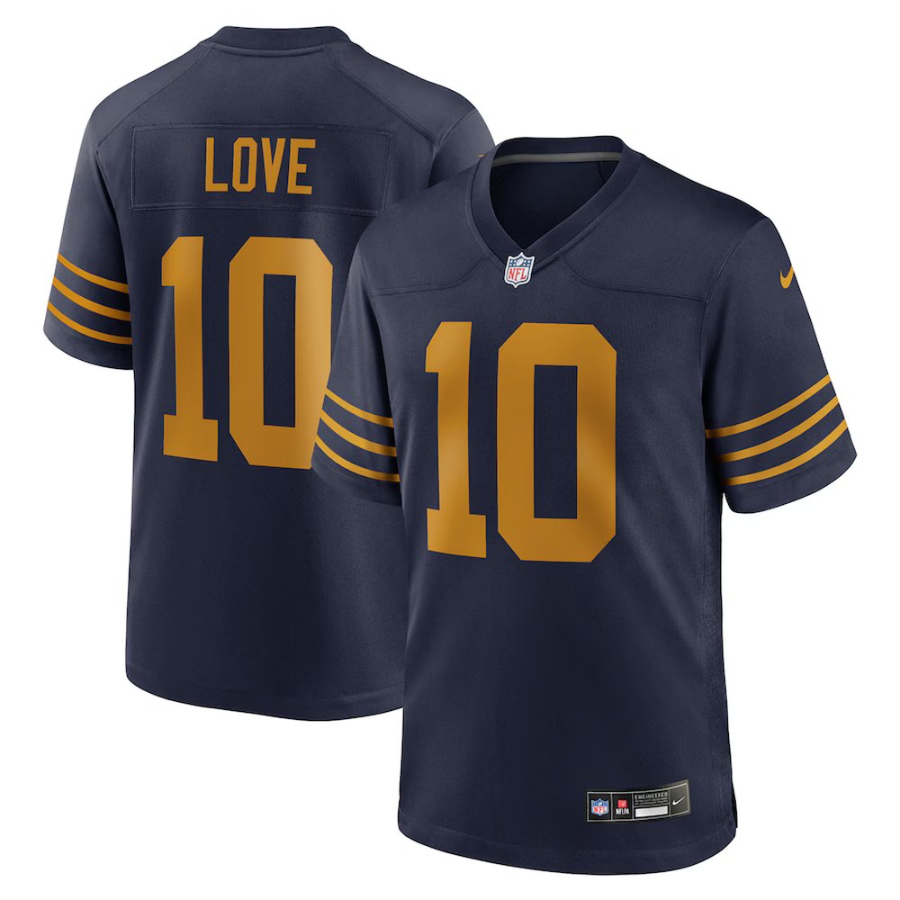 Youth Green Bay Packers #10 Jordan Love Nike Navy The 1923 Classic Game Jersey