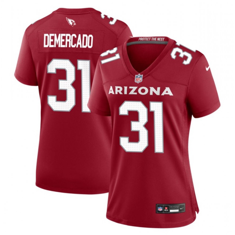 Women's Arizona Cardinals #31 Emari Demercado Red 2023 Stitched Jersey(Run Small)
