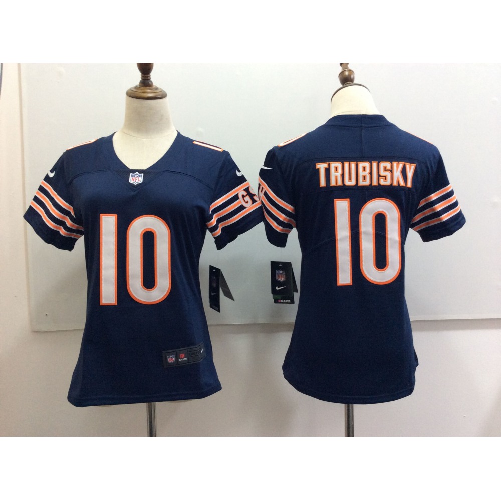 Women's  Chicago Bears #10 Mitchell Trubisky Blue Untouchable Limited Stitched NFL Jersey