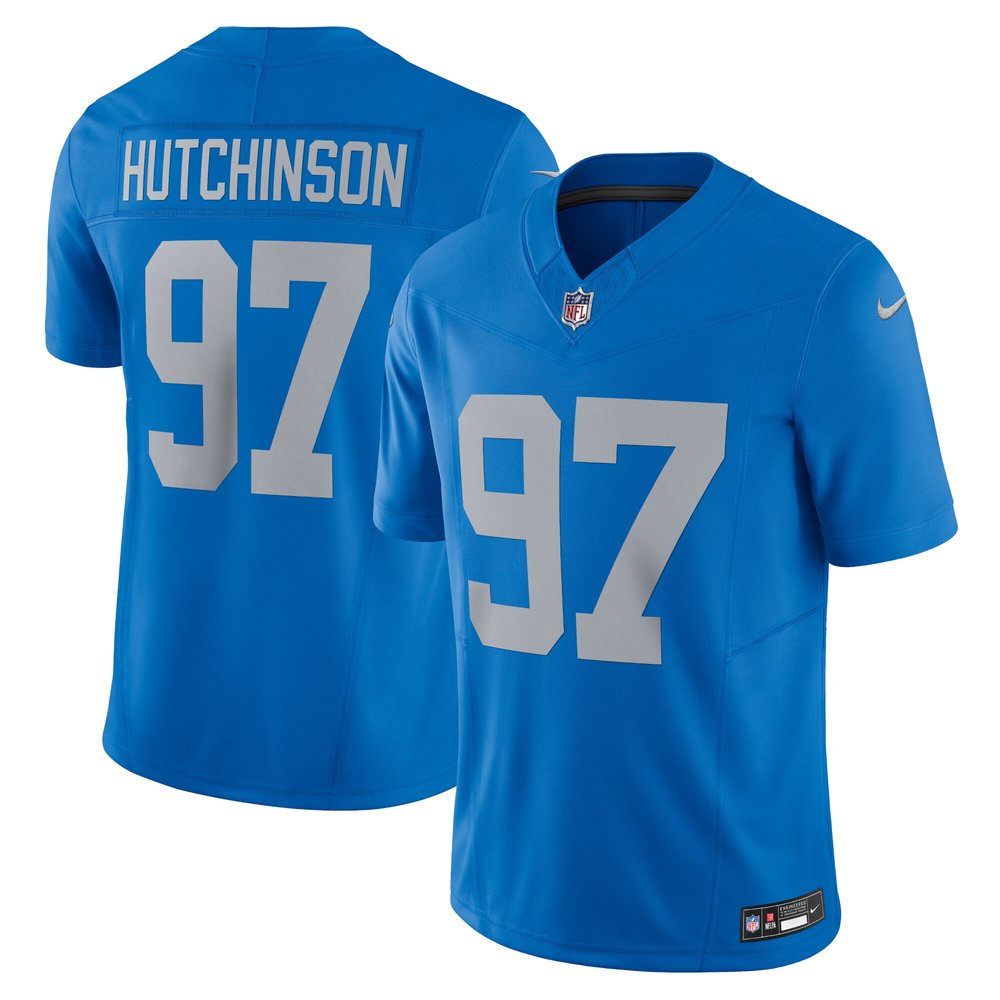 Men's Detroit Lions #97 Aidan Hutchinson  Blue Vapor F.U.S.E. Alternate Limited Jersey