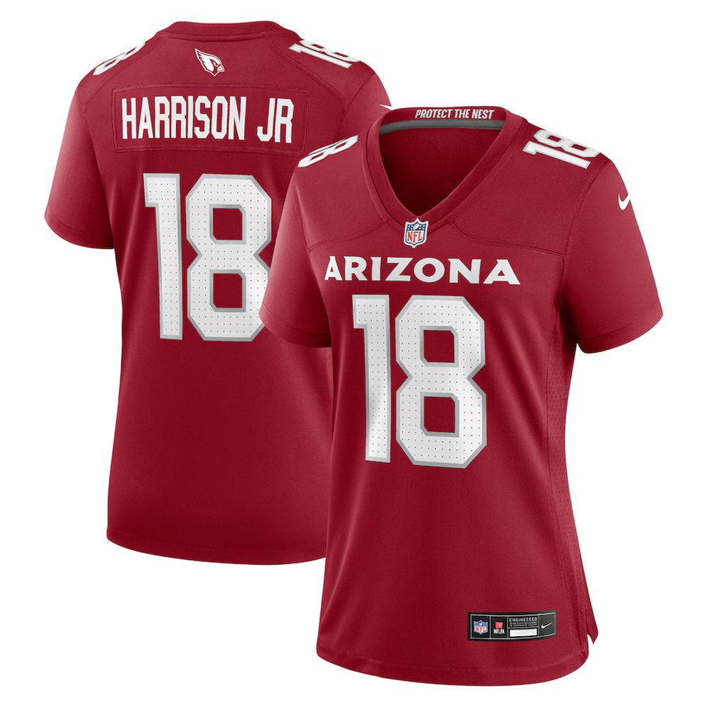 Women's Arizona Cardinals #18 Marvin Harrison Jr. Nike Cardinal Player Game Jersey