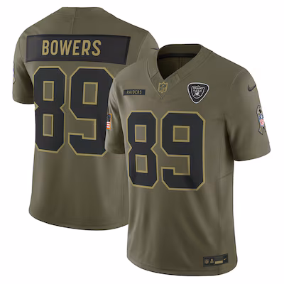 Brock Bowers Las Vegas Raiders Nike 2025 Salute to Service Limited Jersey - Olive