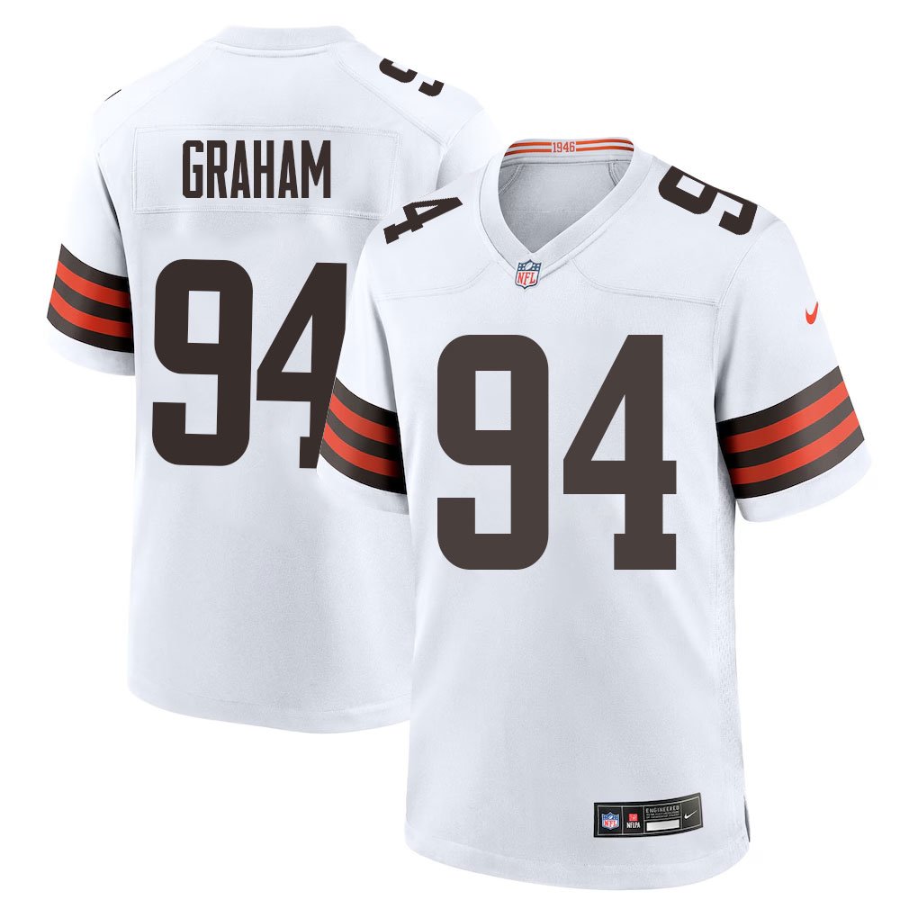 Men's Cleveland Browns #94 Mason Graham Nike White 2025 NFL Draft First Round Pick Game Jersey
