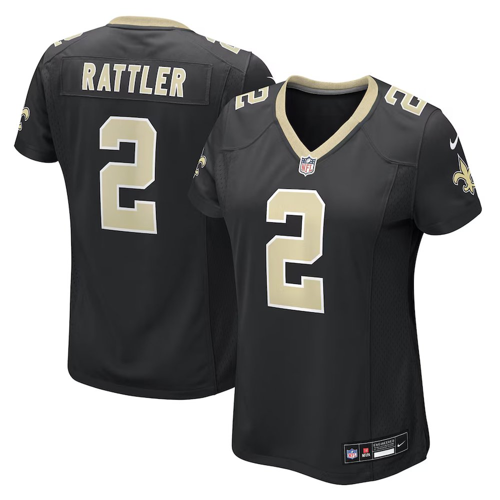 Women's New Orleans Saints #2 Spencer Rattler Nike Black Game Jersey