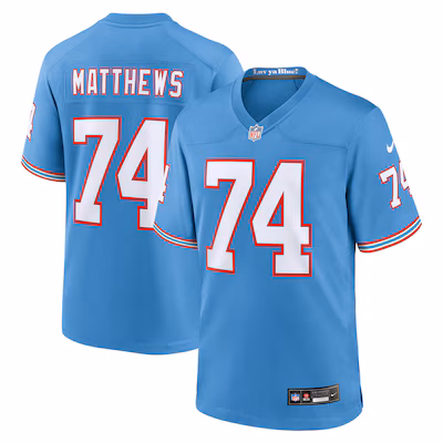 Bruce Matthews Tennessee Titans Nike Retired Player Alternate Game Jersey - Light Blue