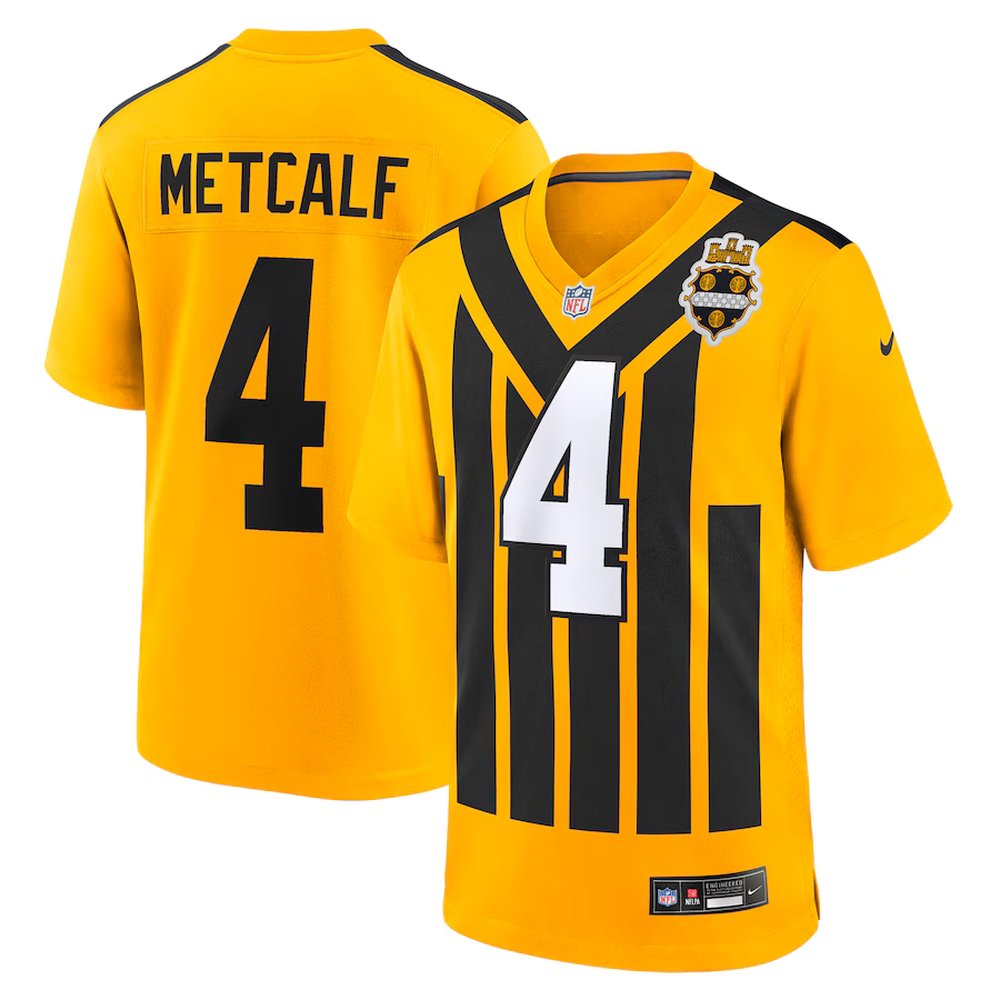 Youth Pittsburgh Steelers #4 DK Metcalf Nike Gold Alternate 1933 Throwback Game Jersey