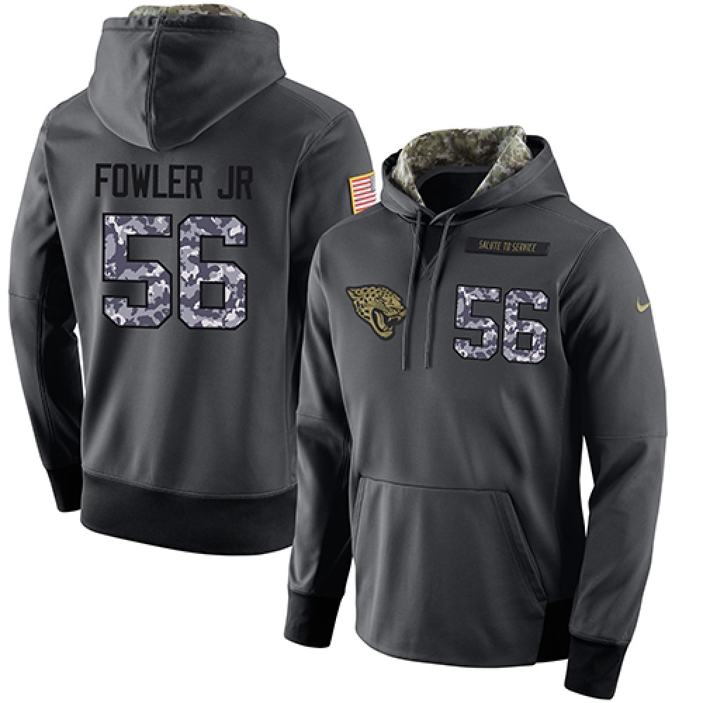 NFL Men's  Jacksonville Jaguars #56 Dante Fowler Jr Stitched Black Anthracite Salute to Service Player Performance Hoodie