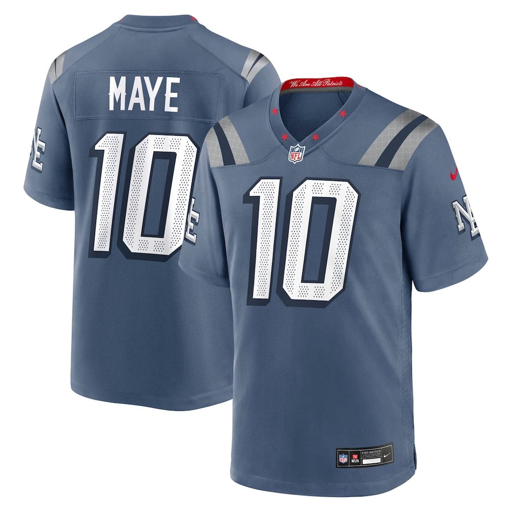 Youth New England Patriots #10 Drake Maye Blue Rivalries Collection Game Jersey