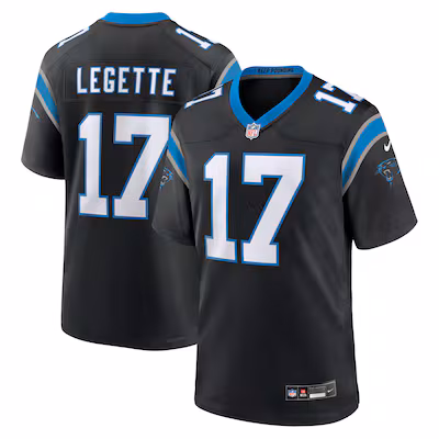 Xavier Legette Carolina Panthers Nike 2024 NFL First Round Pick Game Player Jersey - Black