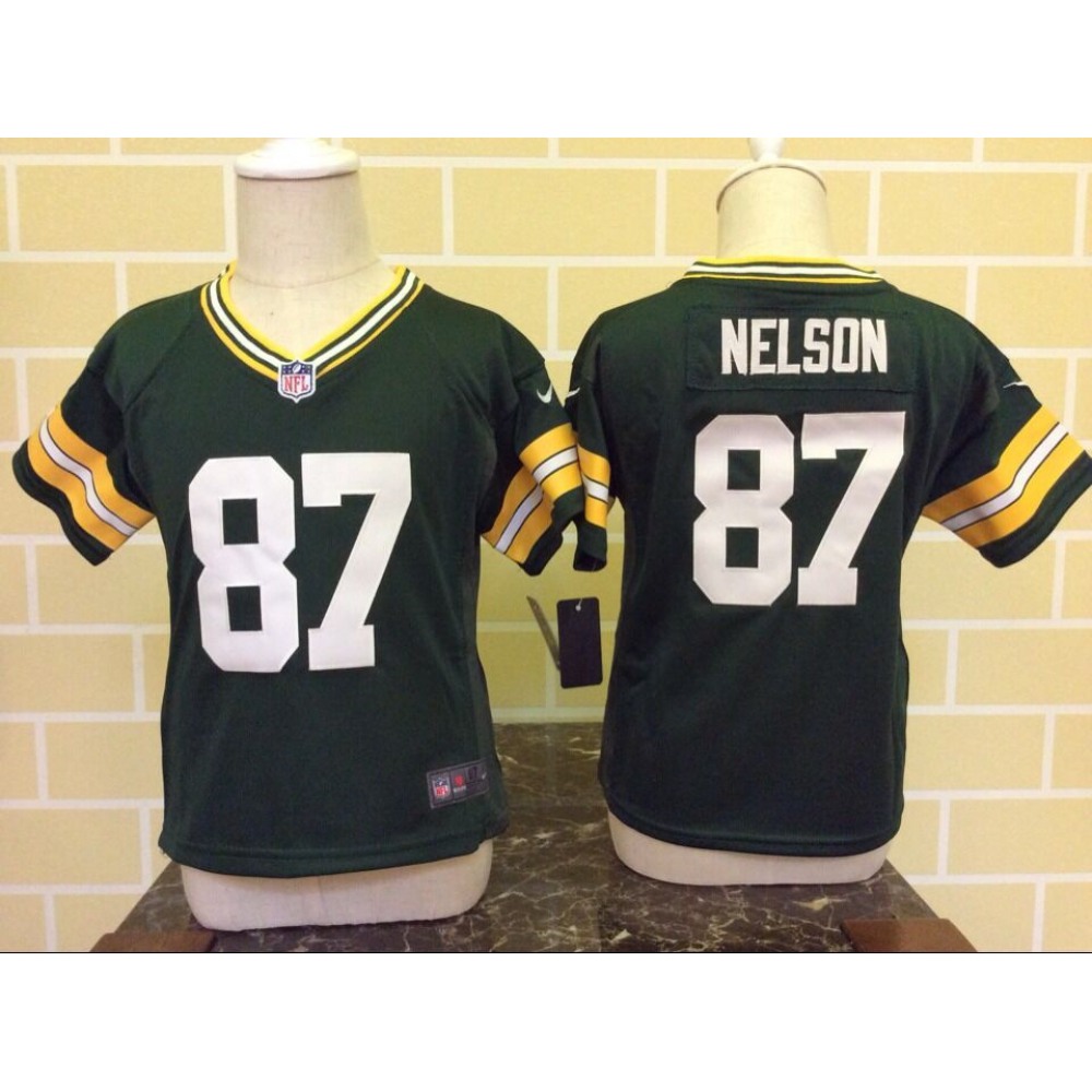 Toddler  Green Bay Packers #87 Jordy Nelson Green Stitched NFL Jersey
