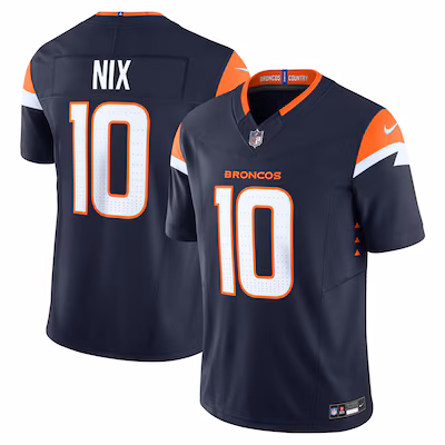 Bo Nix Denver Broncos Nike Alternate Vapor F.U.S.E. Limited Jersey - Navy