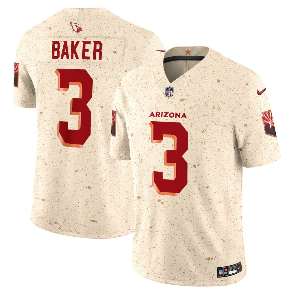 Men's Arizona Cardinals #3 Budda Baker Cream Rivalries Collection F.U.S.E. Vapor Limited Stitched Jersey