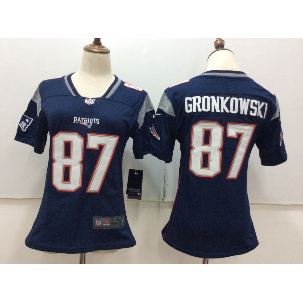 Women's  New England Patriots #87 Rob Gronkowski Navy Blue Team Color Stitched NFL Vapor Untouchable Limited Jersey