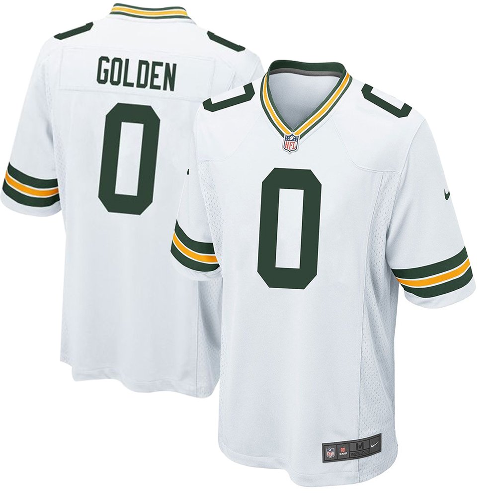 Youth Green Bay Packers #0 Matthew Golden Nike White Game Player Jersey