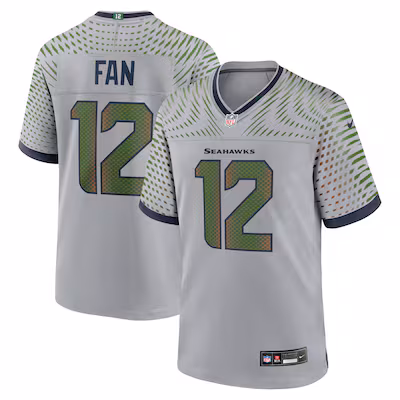 12s Seattle Seahawks Nike 2025 Rivalries Collection Game Jersey - Wolf Gray