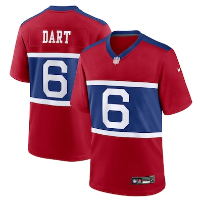Jaxson Dart New York Giants Nike Alternate Century Red Game Jersey - Red
