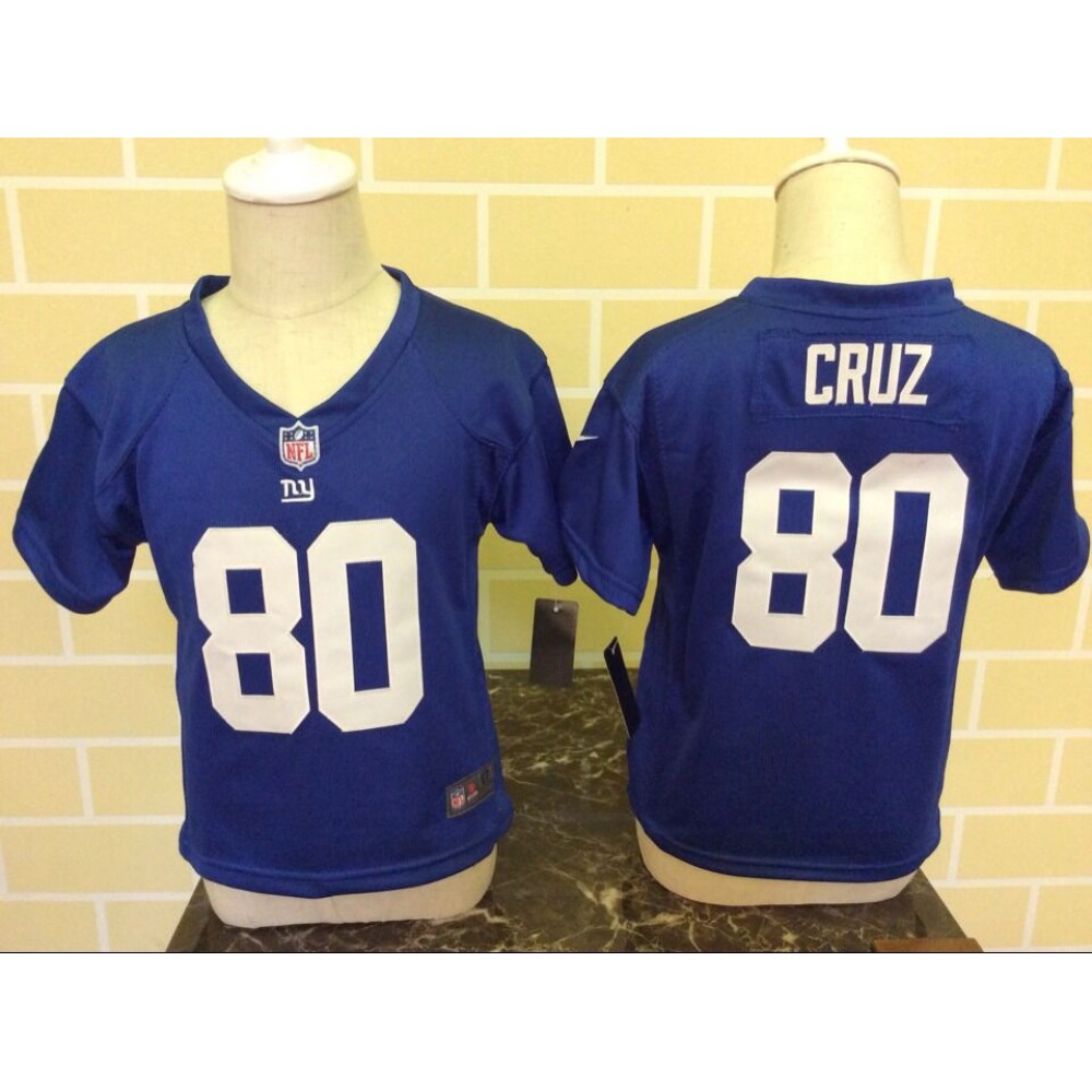 Toddler  New York Giants #80 Victor Cruz Blue Stitched NFL Jersey