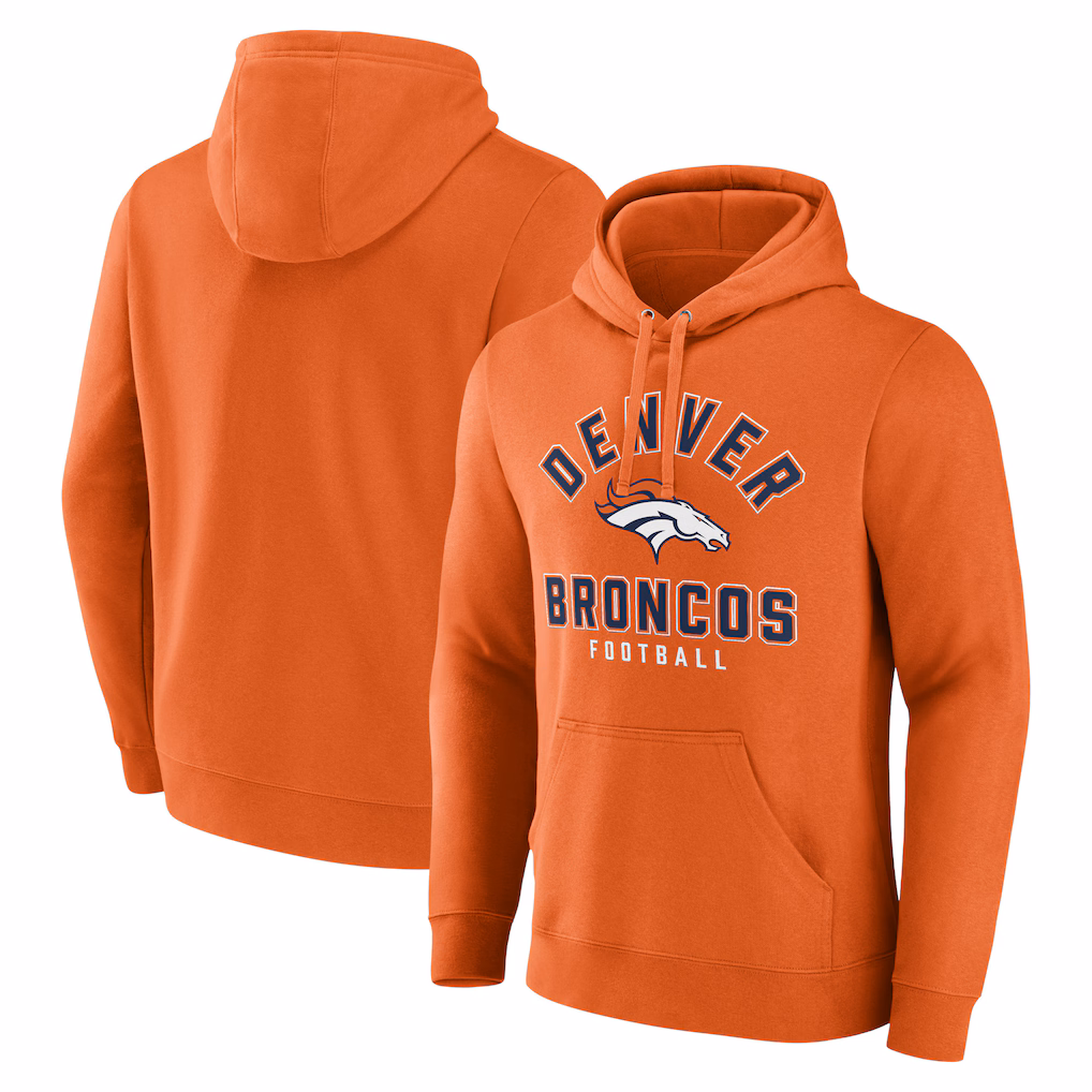 Men's Denver Broncos Fanatics Orange Between the Pylons Pullover Hoodie