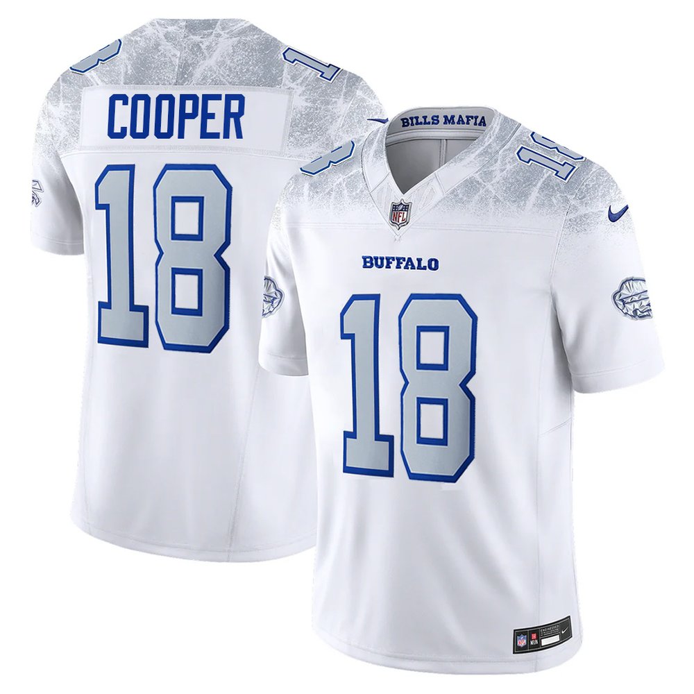 Youth Buffalo Bills #18 Amari Cooper White Rivalries Collection F.U.S.E. Vapor Limited Stitched Jersey
