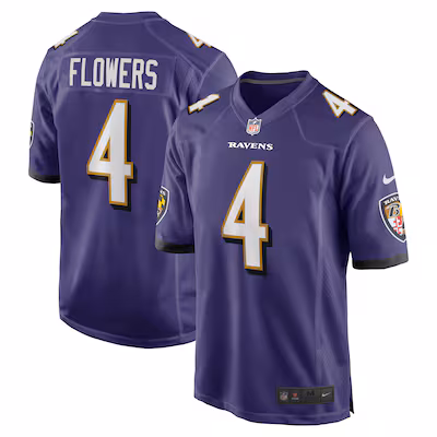 Zay Flowers Baltimore Ravens Nike Game Jersey - Purple