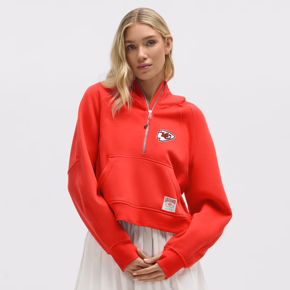 Women's Kansas City Chiefs lululemon True Red Scuba Oversized Half-Zip Hoodie