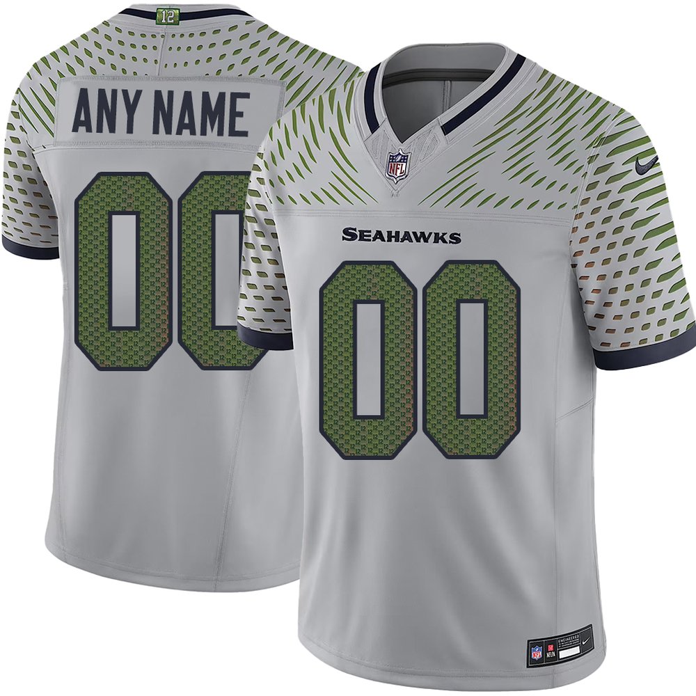 Youth Seattle Seahawks Custom Gray Rivalries Collection F.U.S.E. Vapor Limited Stitched Jersey