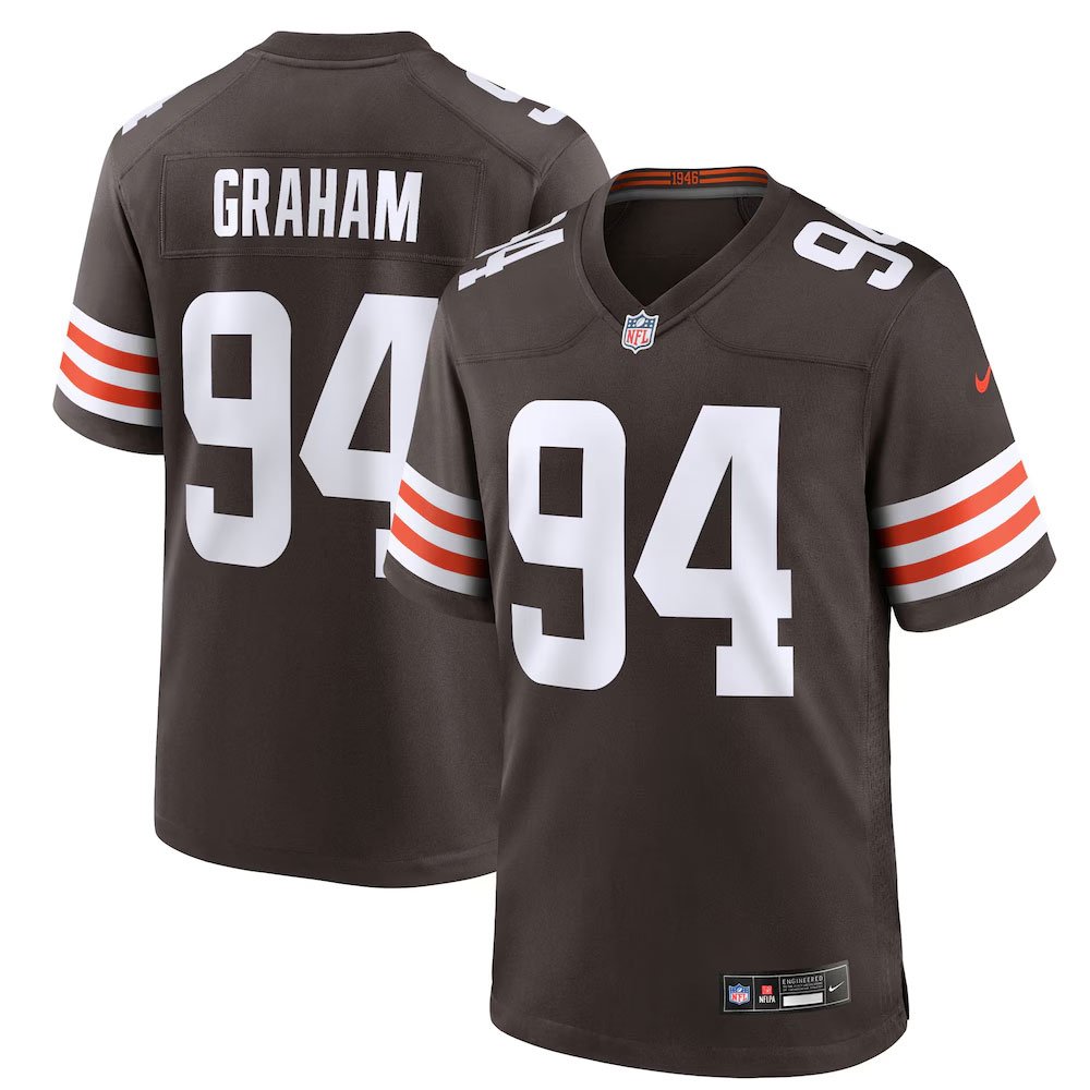 Youth Cleveland Browns #94 Mason Graham Nike Brown 2025 NFL Draft First Round Pick Game Jersey