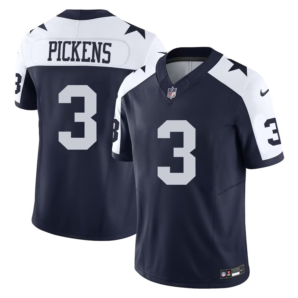 Men's Dallas Cowboys #3 George Pickens Navy  F.U.S.E Vapor Untouchable Limited Stitched Football Jersey