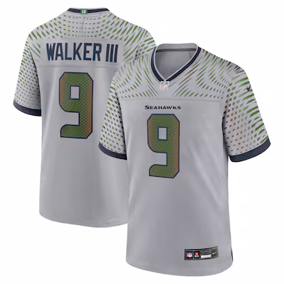 Kenneth Walker III Seattle Seahawks Nike 2025 Rivalries Collection Game Jersey - Wolf Gray
