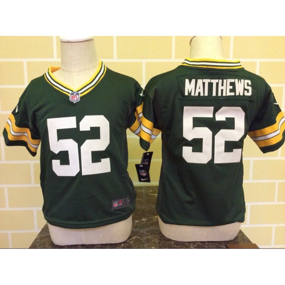 Toddler  Green Bay Packers #52 Clay Matthews Green Stitched NFL Jersey