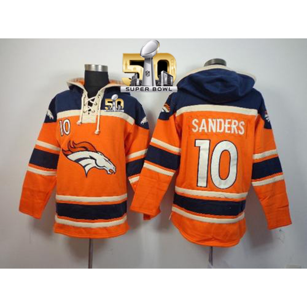 Denver Broncos #10 Emmanuel Sanders Orange Super Bowl 50 Sawyer Hoodie Sweatshirt NFL Hoodie