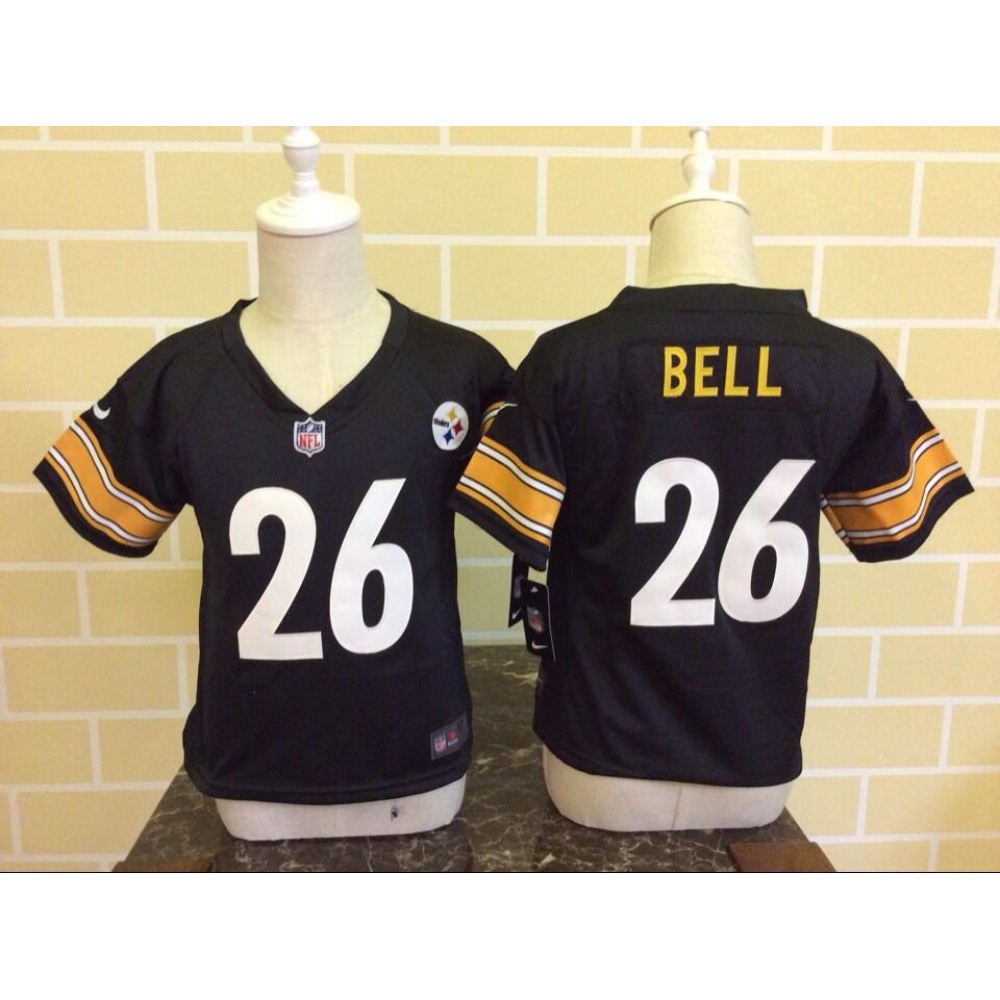 Toddler  Pittsburgh Steelers #26 Le'Veon Bell Black Stitched NFL Jersey