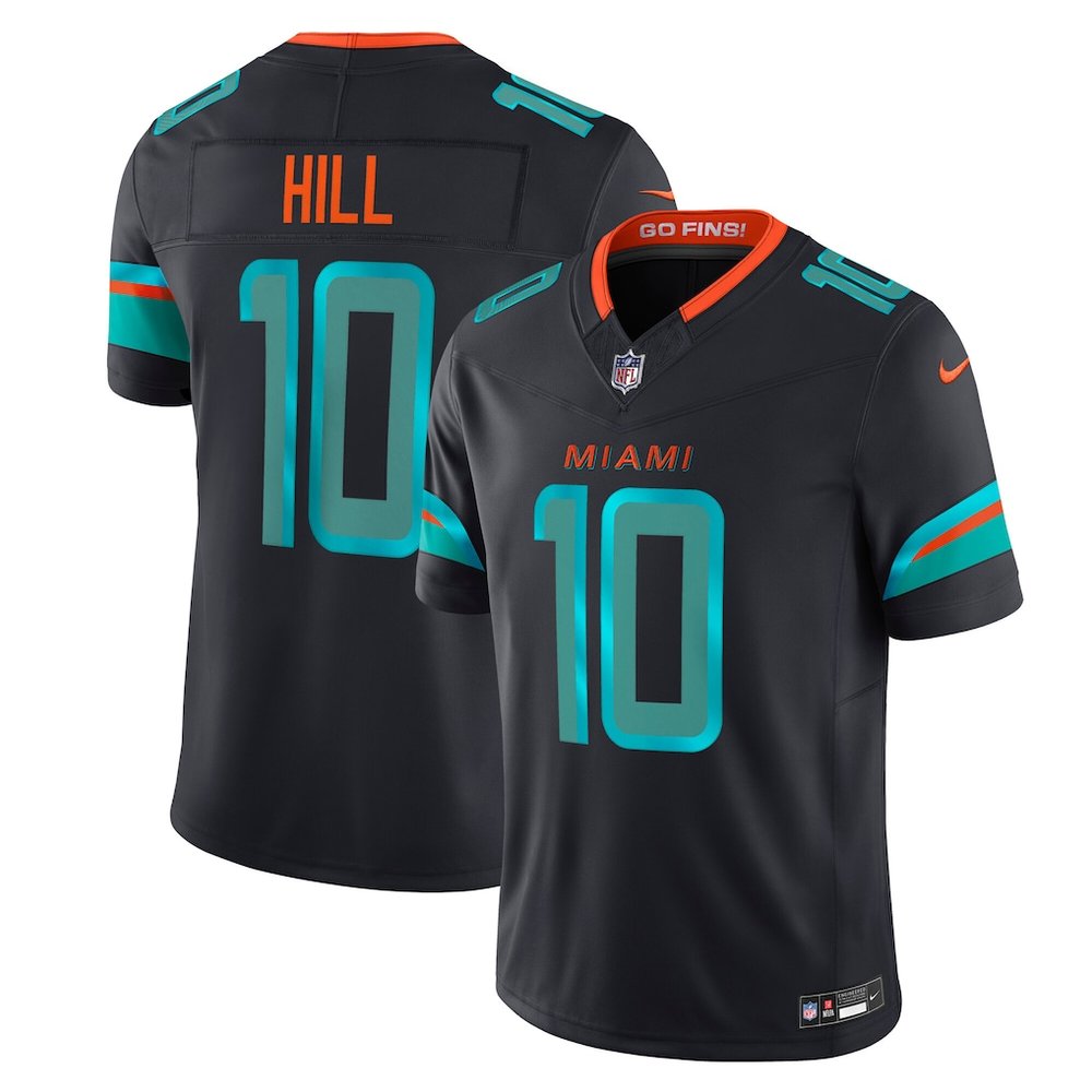 Youth Miami Dolphins #10 Tyreek Hill Black Rivalries Collection F.U.S.E. Vapor Limited Stitched Jersey
