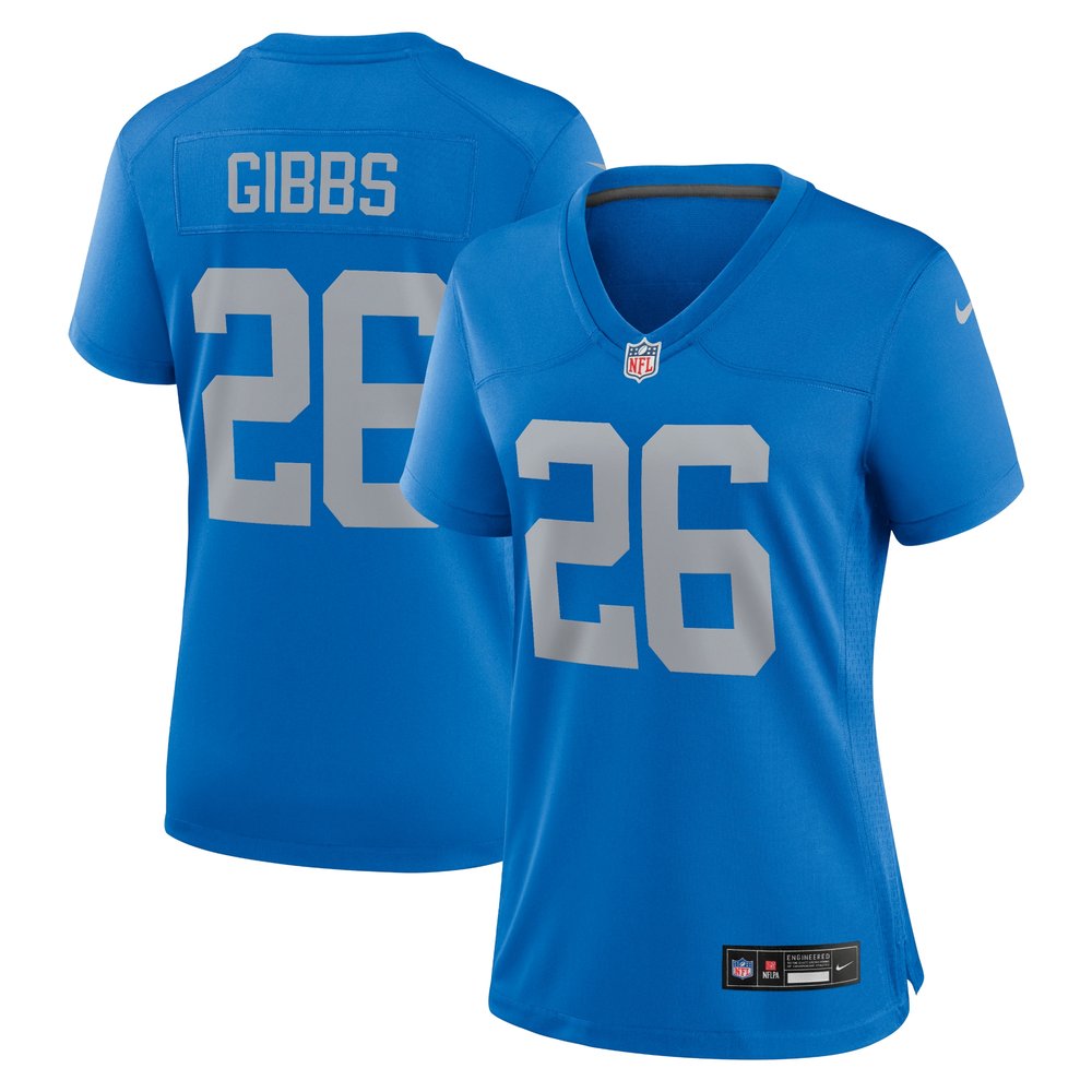 Women's Detroit Lions #26 Jahmyr Gibbs  Blue Alternate Game Jersey