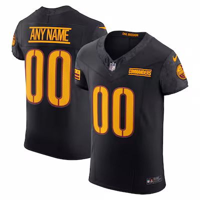 Washington Commanders Nike Alternate Vapor F.U.S.E. Elite Custom Jersey - Black